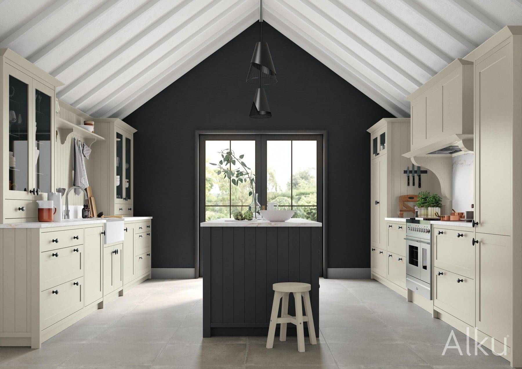 Alku Pearl Graphic Shaker Kitchen | 3 Rooms Design, Congleton